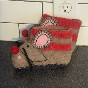 Felted Wool Mouse Slippers